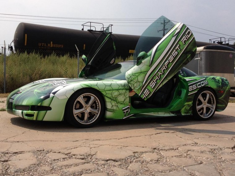 green corvette wrap